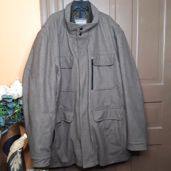 Michael Kors Men's size 3XLT Brown Wool Blend Coat - Picture 12 of 14